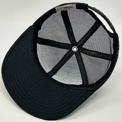 Vintage UWS Football Trucker Hat Cap Black 80s University of Wisconsin Superior