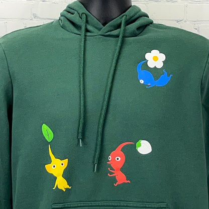 Nintendo Pikmin Logo Character Hoodie Sweatshirt S Small Green Hot Topic Gaming