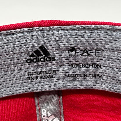 Adidas Climalite Dad Hat Baseball Cap Red Logo Strapback 6 Panel Unstructured
