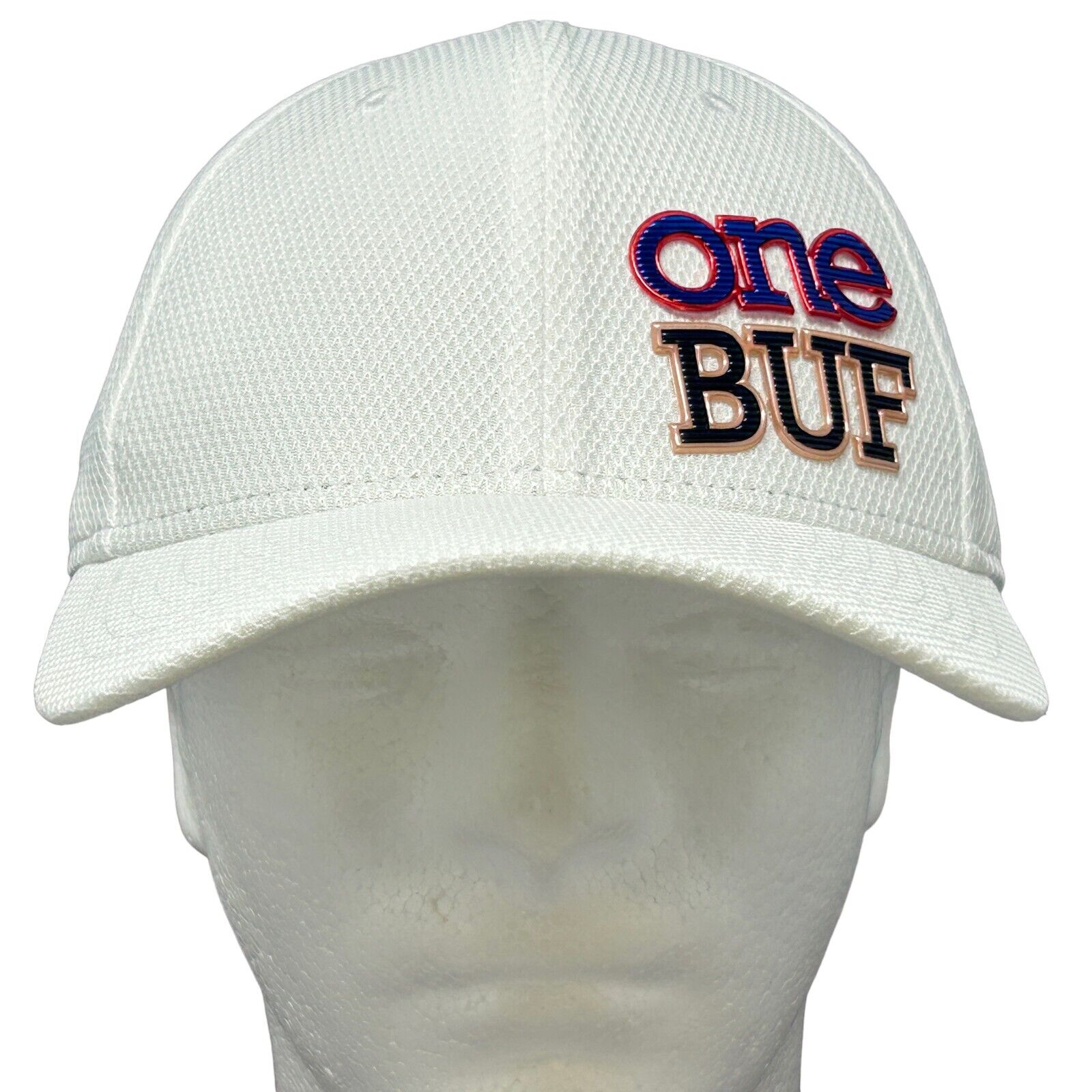 One Buf Hat Baseball Cap Buffalo Sabres Bills Onebuf New Era White Strapback - Neon Vintage