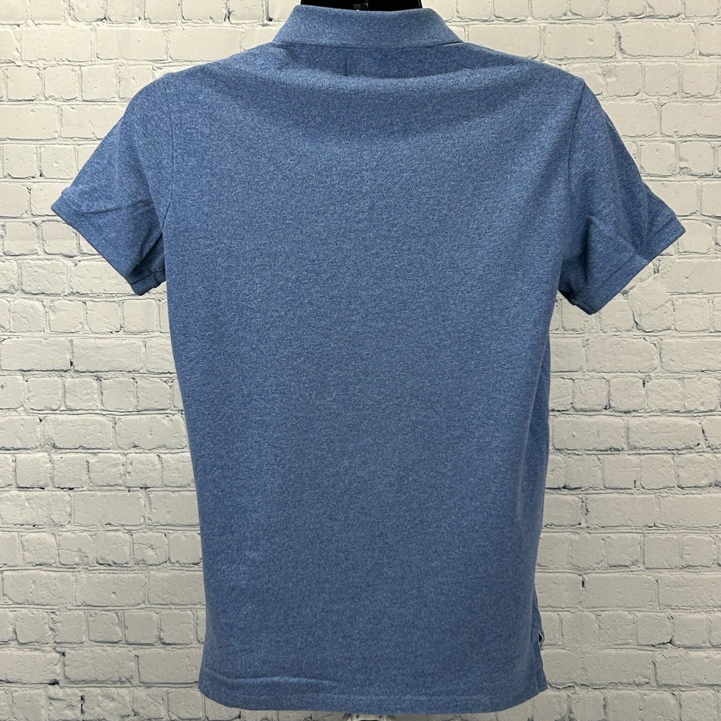 Superdry Polo Shirt Blue Heathered Streetwear Logo Short Sleeve Mens M Medium