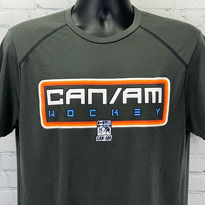 CAN/AM Hockey T Shirt Unisex M Medium Gray Canadian American Short Sleeve Tee