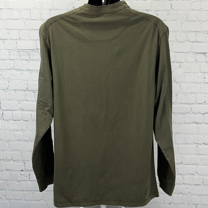 Roundtree & Yorke Henley T Shirt Long Sleeve Weathered Green Mens LT Large Tall