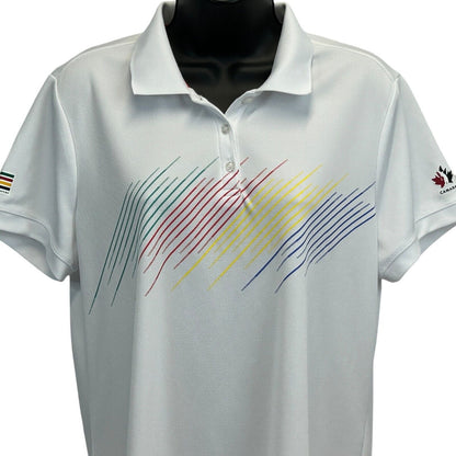 Polo de golf Hudsons Bay Canada para mujer, talla extragrande, para golfistas, RCGA, color blanco