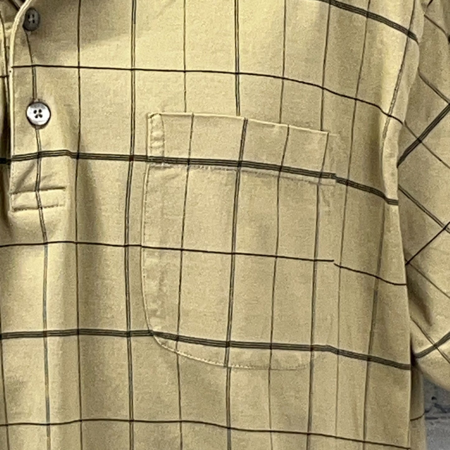 Donald J Trump Signature Collection Golf Polo Shirt Beige Check Mens XL X-Large