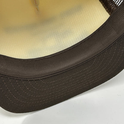 Vintage 80s Bobs Tire Service Trucker Hat Baseball Cap Mesh Snapback Brown