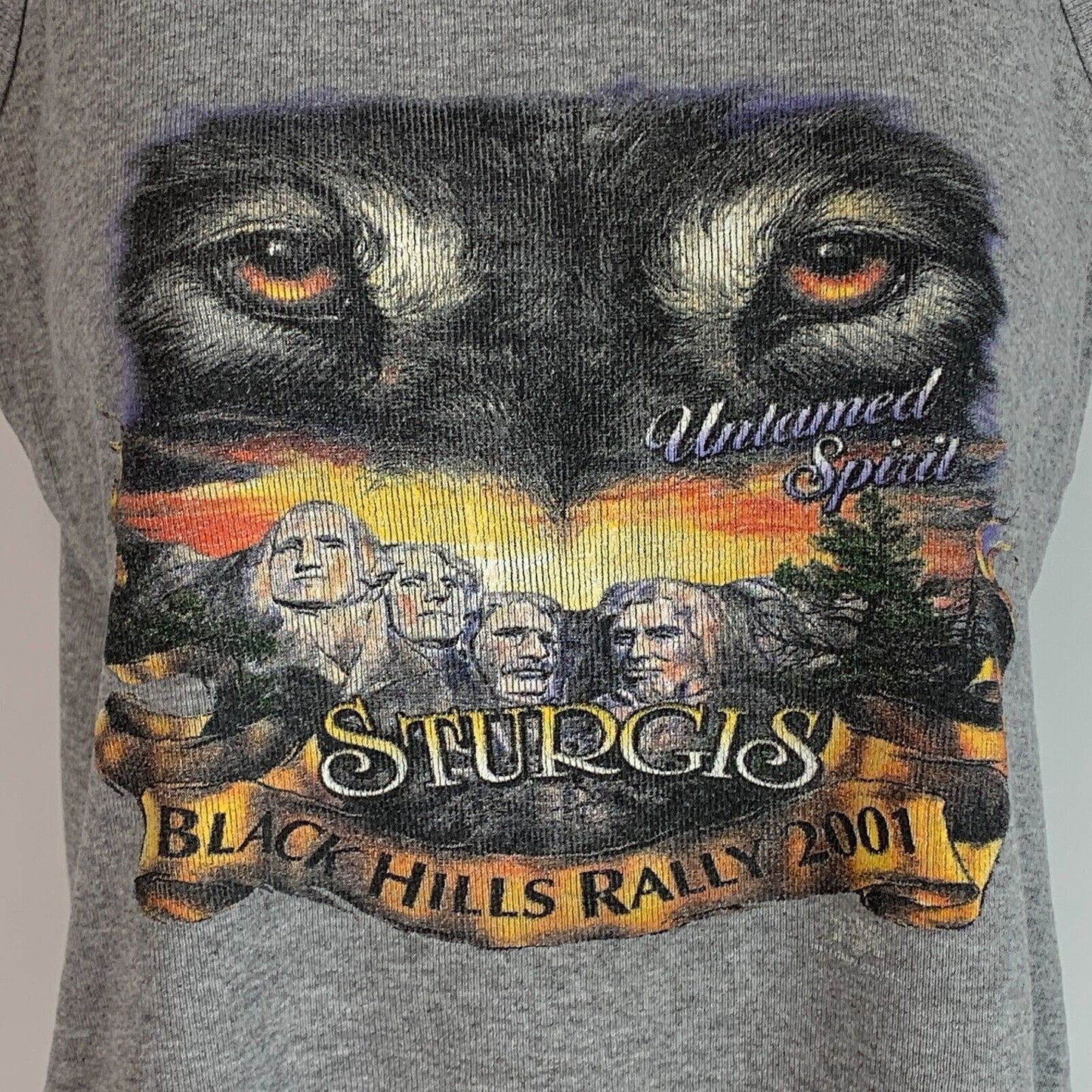 Vintage Sturgis Bike Rally Womens Tank Top Small Y2Ks 2001 Motorcycle Shirt Gray