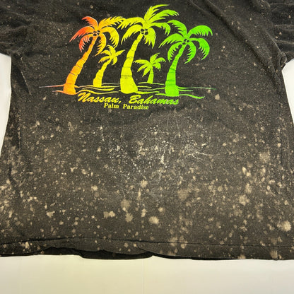 Vintage Nassau Bahamas T Shirt Mens S Small Black 80s 90s Travel Tourist Tourism