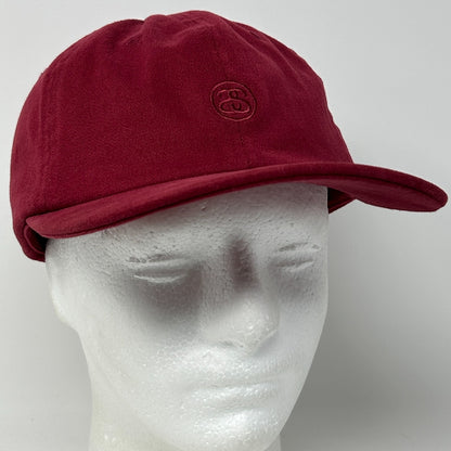 Stussy SS Logo Hat Baseball Cap Surfer Surfing Streetwear Skater Strapback Red