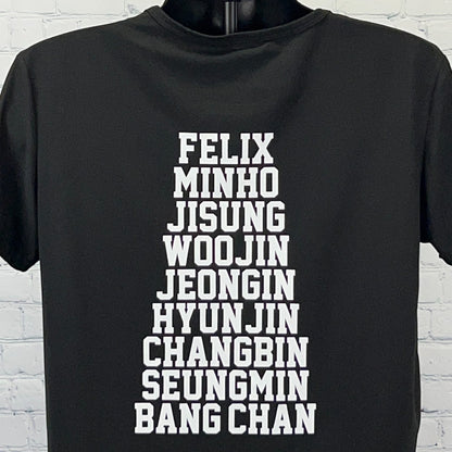 Stray Kids T Shirt Korean K-Pop Boy Band Short Sleeve Black Tee Unisex L Large