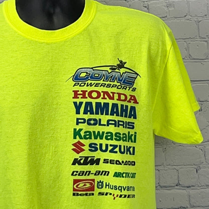 Coyne Powersports T Shirt L Large Yellow California OHV ATV UTV Off Roading Tee