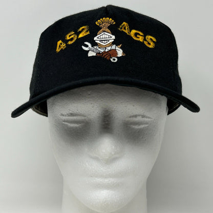 复古 452nd AGS 棒球帽 维护 美国空军 USAF Snapback 黑色