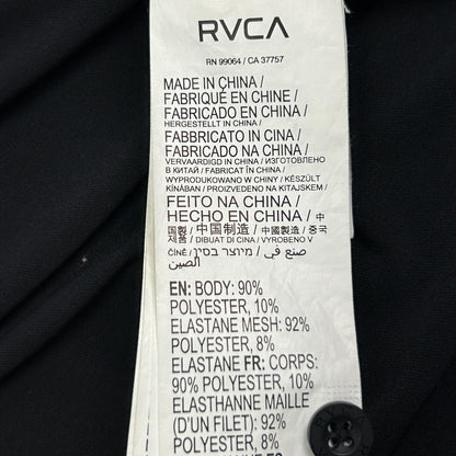 RVCA Polo Shirt PM Tenore Skater Surfer Surfing MMA Long Sleeve Black L Large