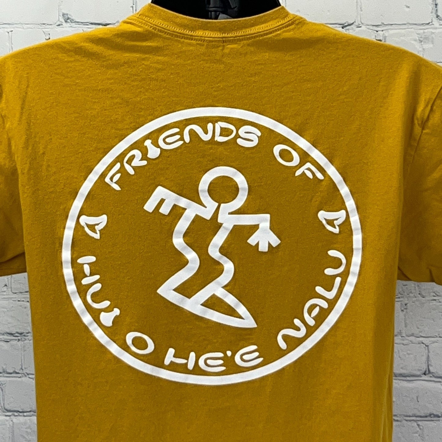 Friends of Hui O He'e Nalu T Shirt M Medium Yellow Surfer Surfing Da Hui Hawaii