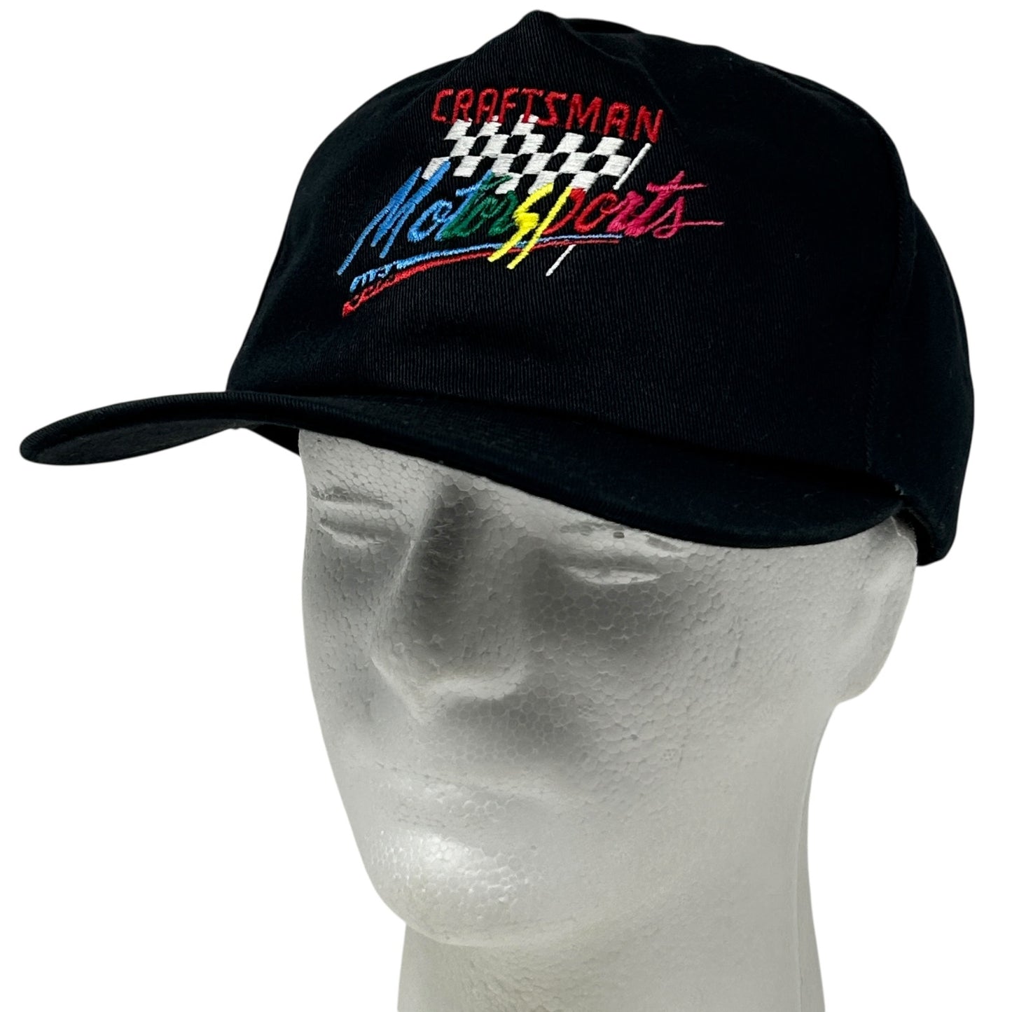 Vintage Craftsman Motorsports Hat Cap Black 90s NASCAR Sears Snapback USA Made