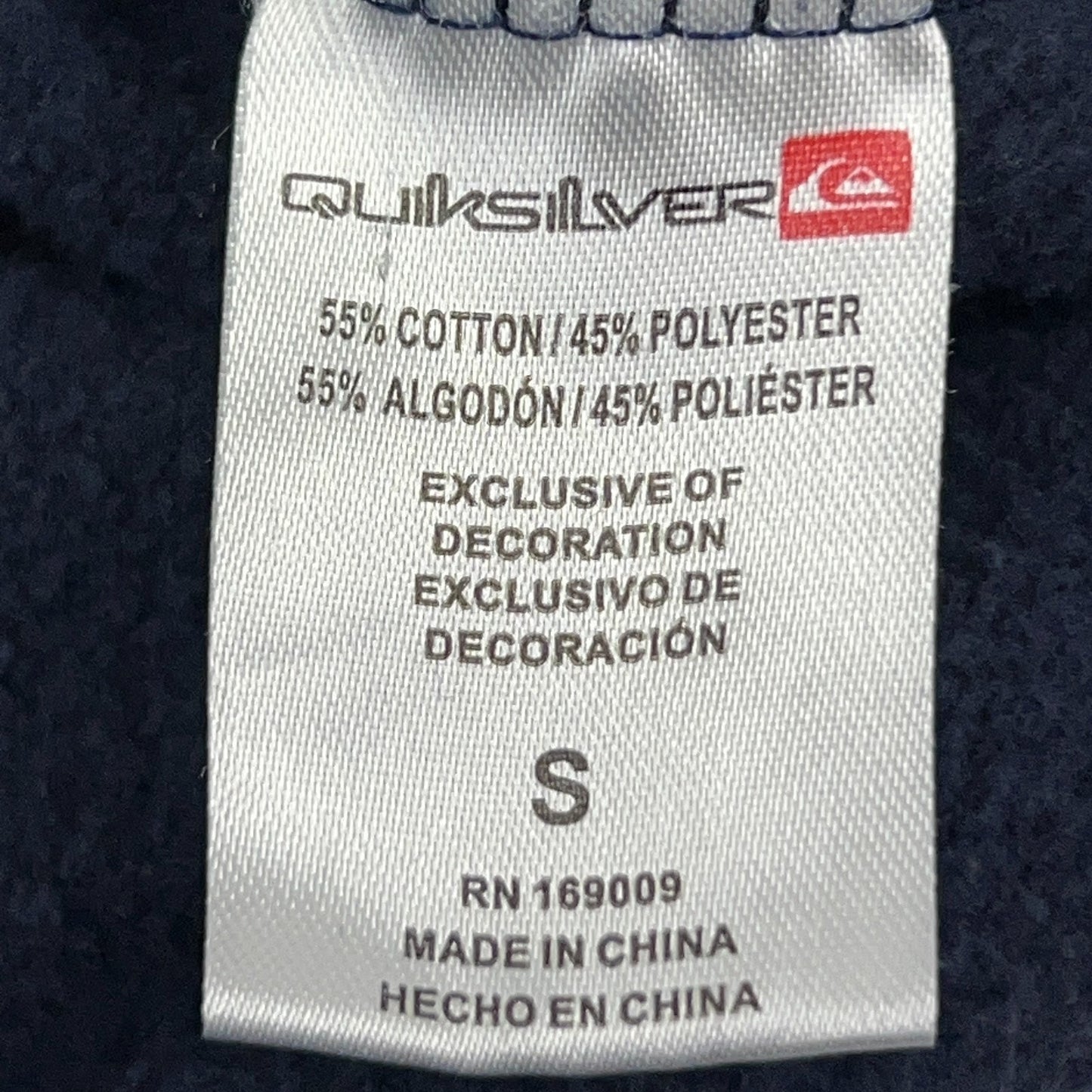 Quiksilver Hoodie S Small Blue Surfer Surfing Surfboarding Hooded Sweatshirt
