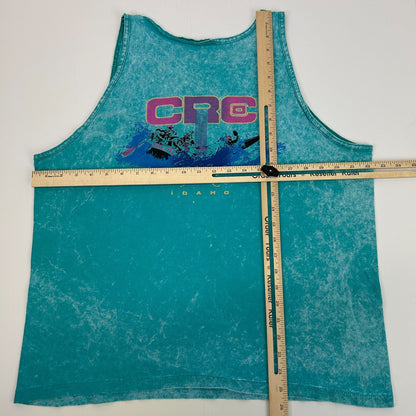 Vintage Cascade Raft Company Payette River Tank Top Shirt Mens Large Blue Idaho