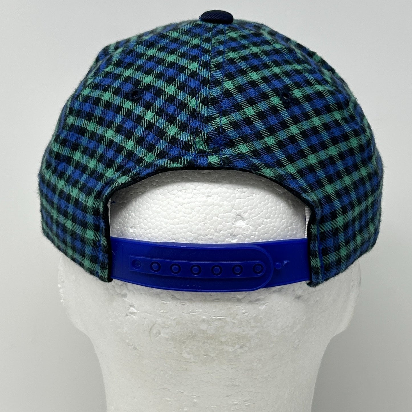 Vintage 90s Chicago Bears Youth Hat Cap Blue Plaid Snapback NFL Football 6 Panel