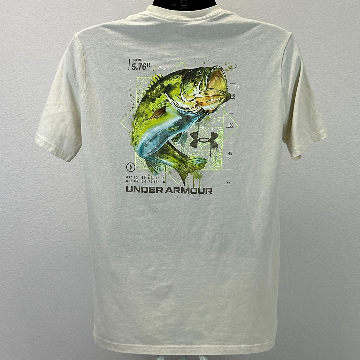 Under Armour Freshwater DVSN Division T Shirt Fishing Fisherman Ivory L Large