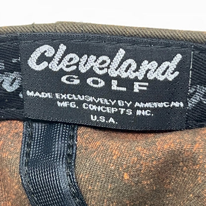 Cleveland Golf Hat Baseball Cap Golfer Golfing Strapback Bleach Spotted Orange