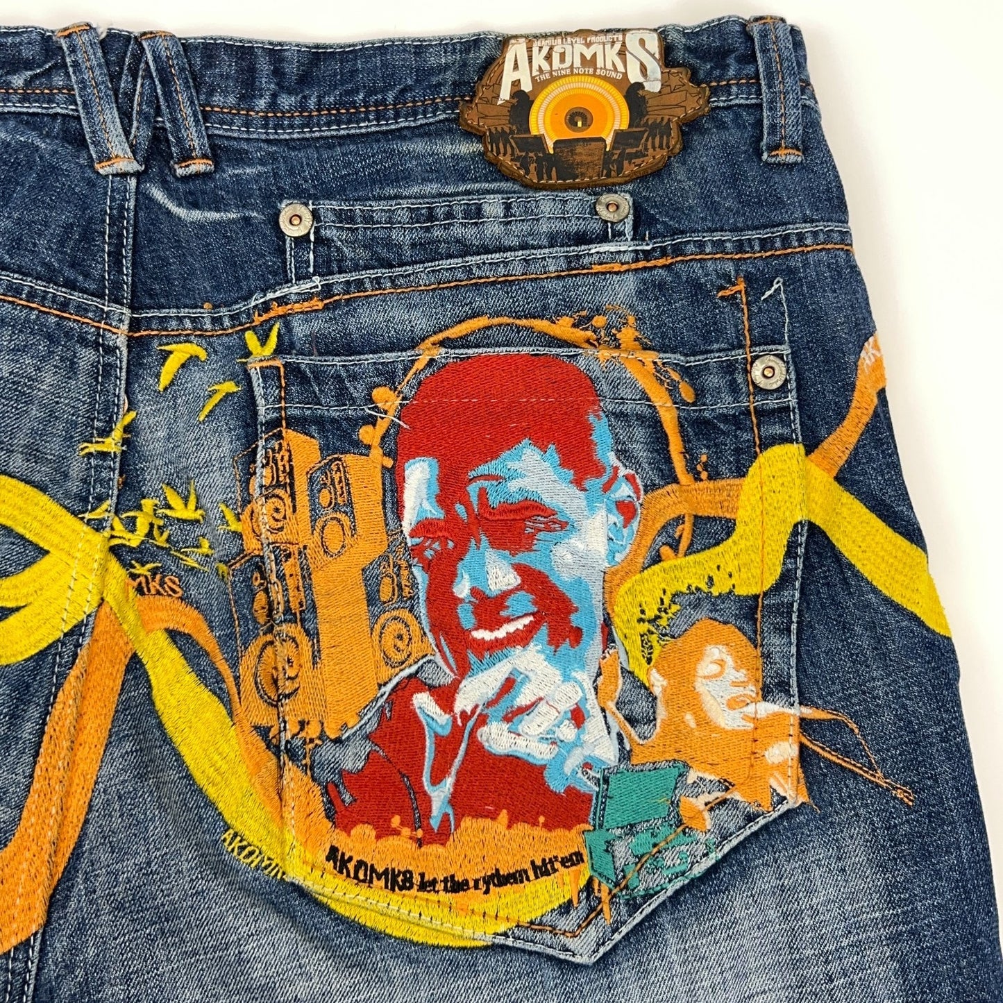 Vintage Y2Ks Akademiks Jeans Blue Denim Hip Hop Rap Embroidered Akdmks Mens 40