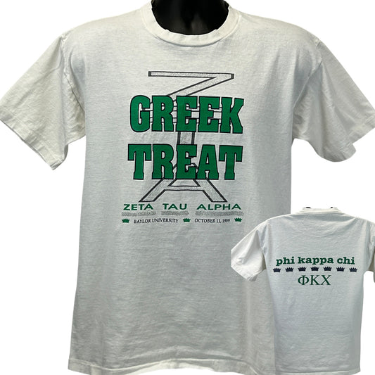 Vintage Baylor University T Shirt Unisex M Medium White 80s Fraternity Sorority