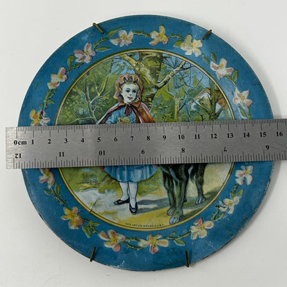 Vintage Ohio Art 1920s Tin Litho Little Red Riding Hood Child's Tea Set 3 Pieces