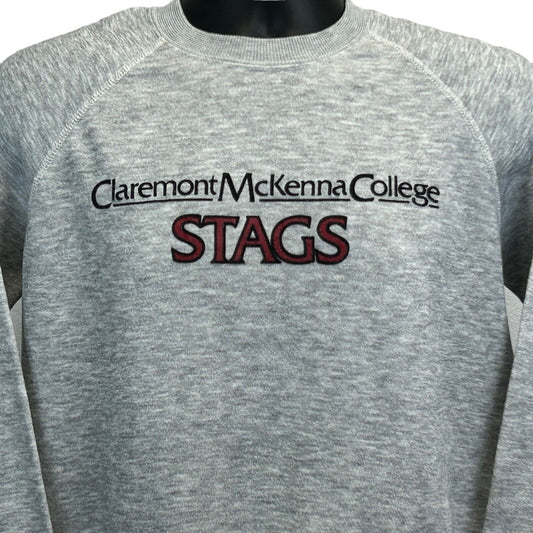 Claremont McKenna College Stags Vintage 90s Sweatshirt Small NCAA CMC Mens Gray