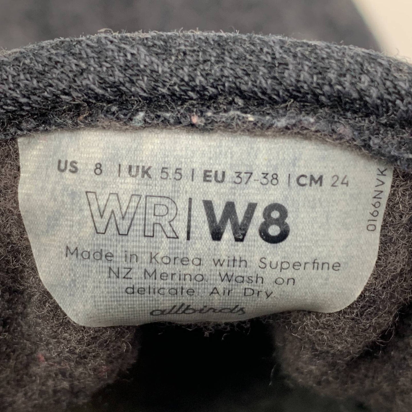 Allbirds Womens Wool Runners Running Shoes Black 0166NVK Low Top Lace Up Size 8