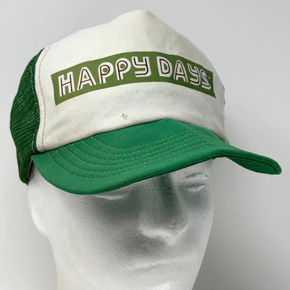 Vintage 80s Happy Days Smokeless Tobacco Trucker Hat Baseball Cap Snapback Green