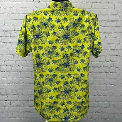 Dixxon Flannel Co Maui Waui Button Front Shirt Marijuana Pot Weed Green M Medium