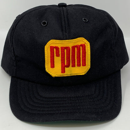 RPM Patch Snapback Hat Vintage 70s 80s Black 6 Six Panel Baseball Cap