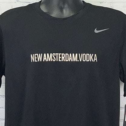 New Amsterdam Vodka T Shirt L Large Black Nike Dri Fit Short Sleeve Alcohol Tee