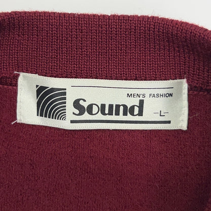 Vintage 90s All New Wool Logo Cardigan Sweater Red Long Sleeve Mens M Medium