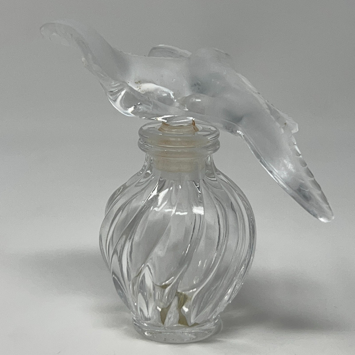 Vintage Nina Ricci L'Air du Temps Lalique Crystal Perfume Bottle 1 Oz Two Doves