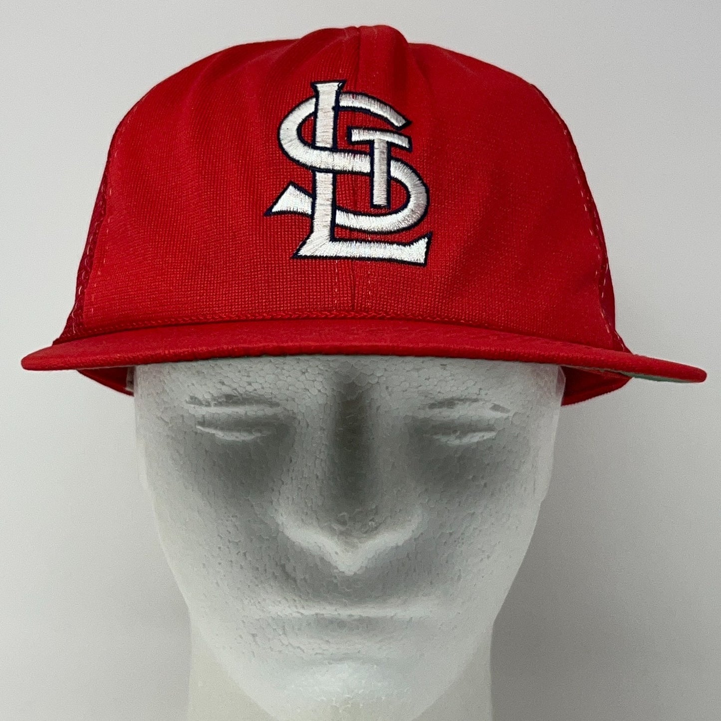 Vintage 80s St Louis Cardinals Trucker Hat Baseball Cap Amoco Oil Snapback Red
