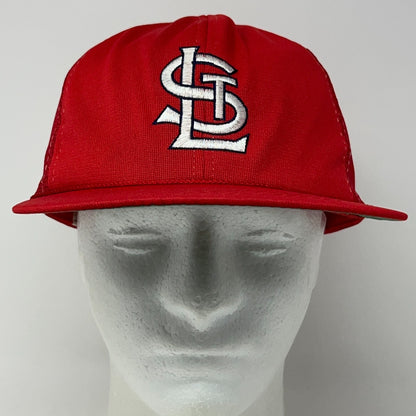 Vintage 80s St Louis Cardinals Trucker Hat Baseball Cap Amoco Oil Snapback Red