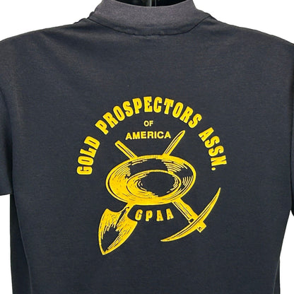 Vintage Gold Prospectors Assn T Shirt Mens Medium 80s Mining GPAA USA Made Black