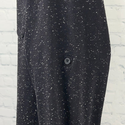 Marc Ecko Cut & Sew Mens Shirt L Large Black Speckled Long Sleeve Button Up