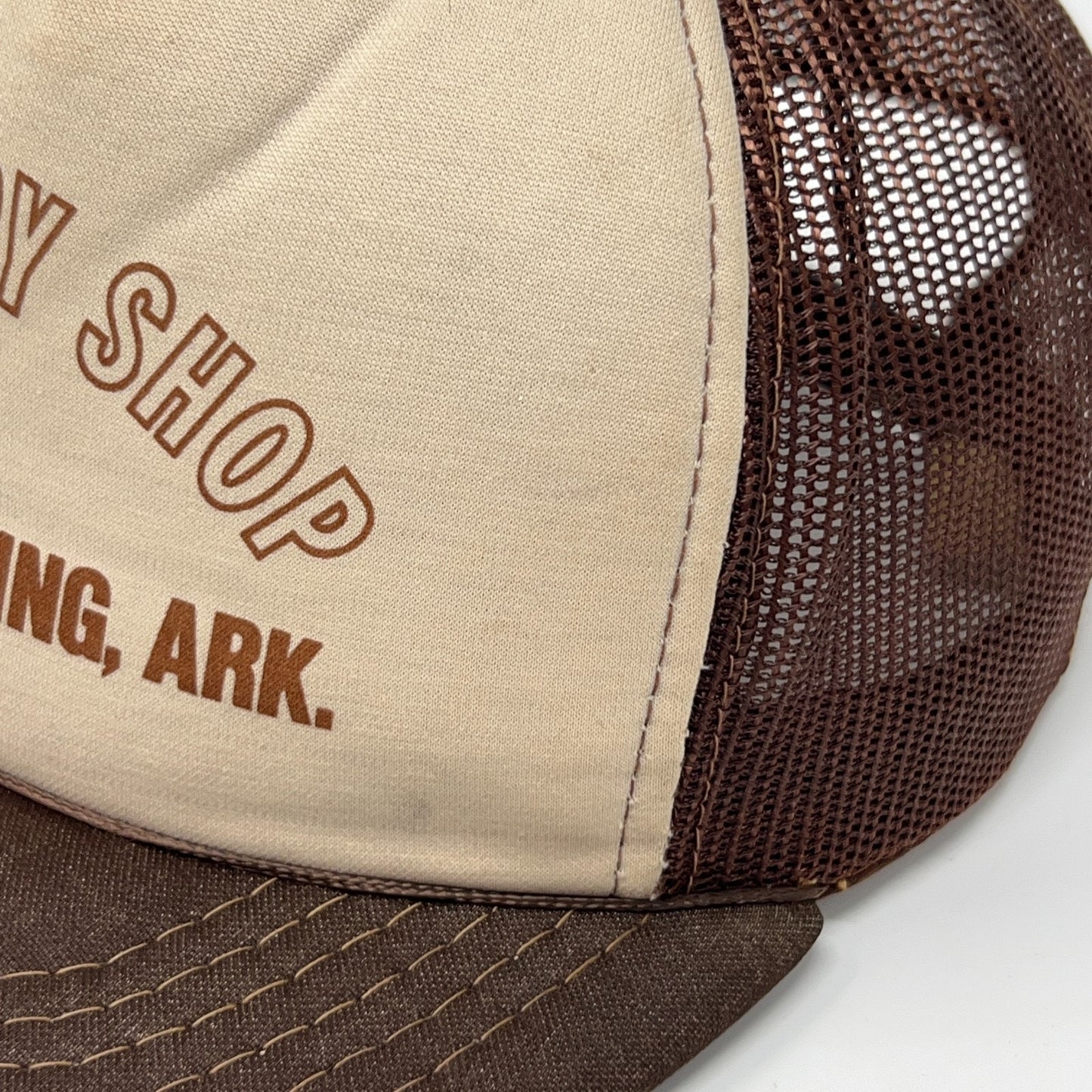 Vintage 80s Todd Body Shop Trucker Hat Baseball Cap Arkansas Snapback Brown