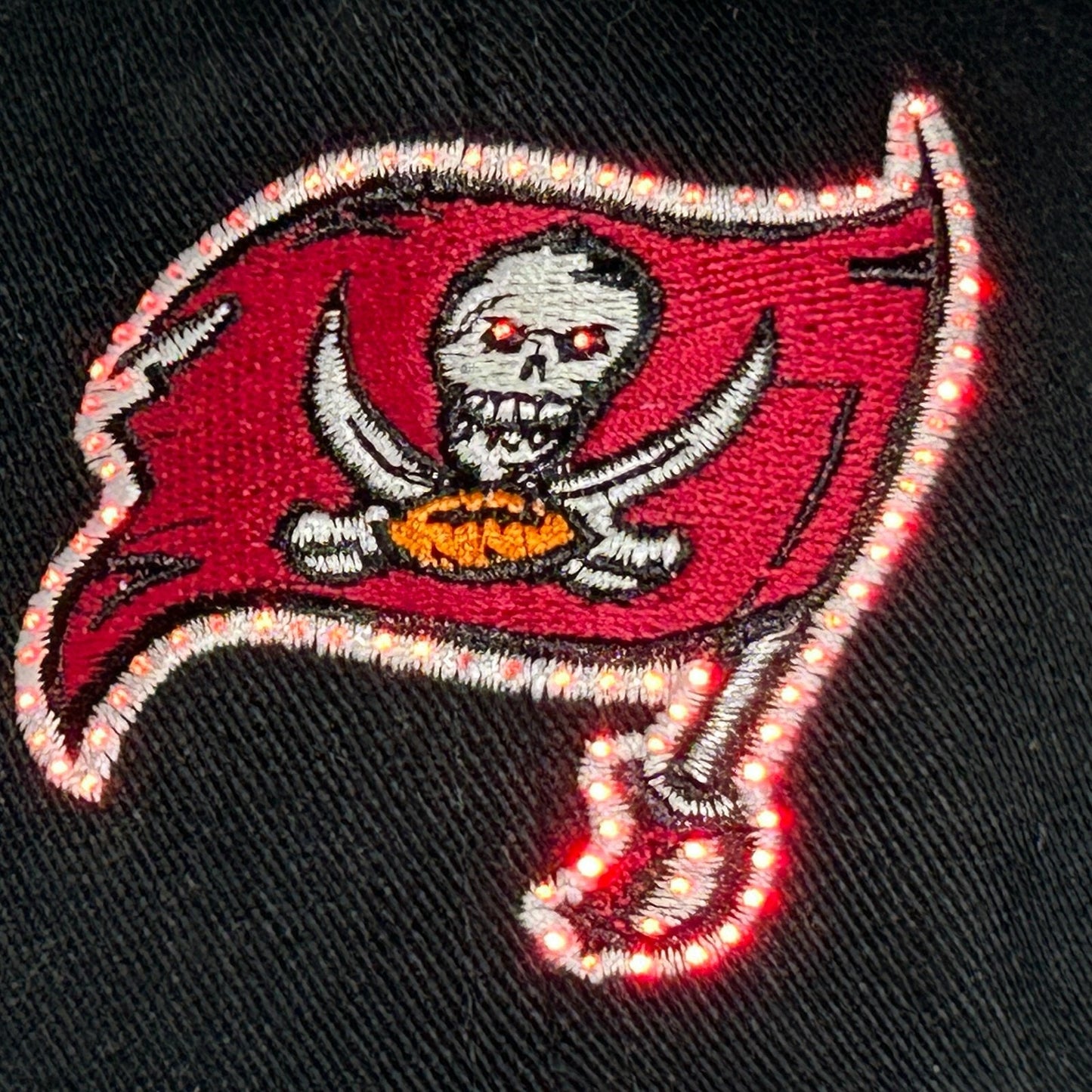 Vintage Tampa Bay Buccaneers Blinking Hat Baseball Cap Flashing Light Up Black
