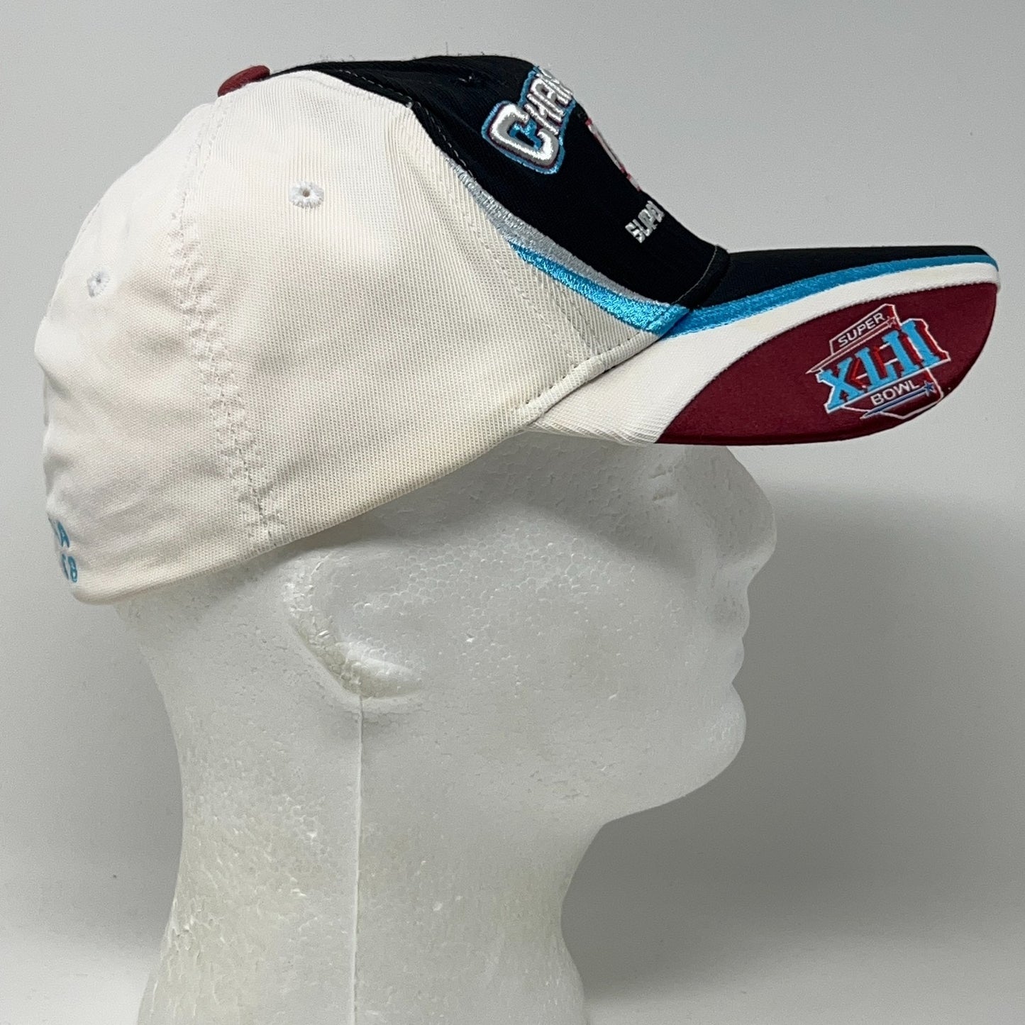 New York Giants Super Bowl XLII Hat Baseball Cap Reebok White Flex Fitted OSFA
