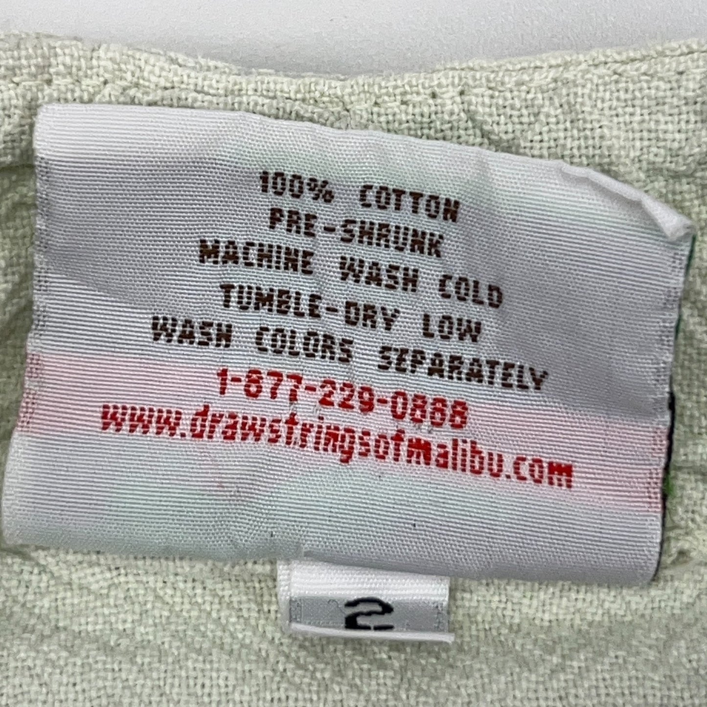 Drawstrings of Malibu Poncho Top Womens OSFM Green V‑Neck Made in USA Cotton