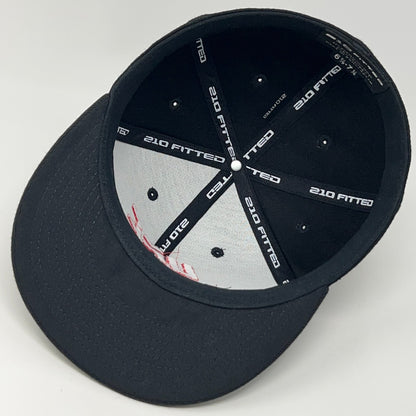 UFC Fight Pass Hat Baseball Cap MMA Mixed Martial Arts Black 210 Flex Fitted S-M