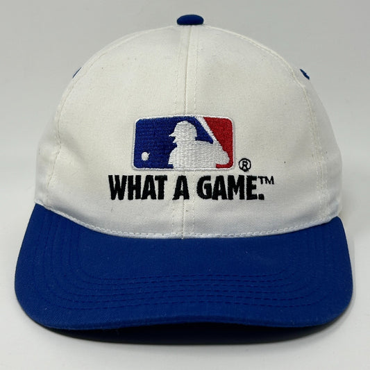 Vintage 90s MLB What A Game Youth Hat Baseball Cap Logo Kids Boys Snapback White