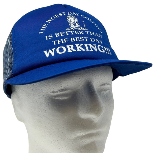 Worst Day Golfing Better Than Best Working Trucker Hat Vintage 80s Baseball Cap
