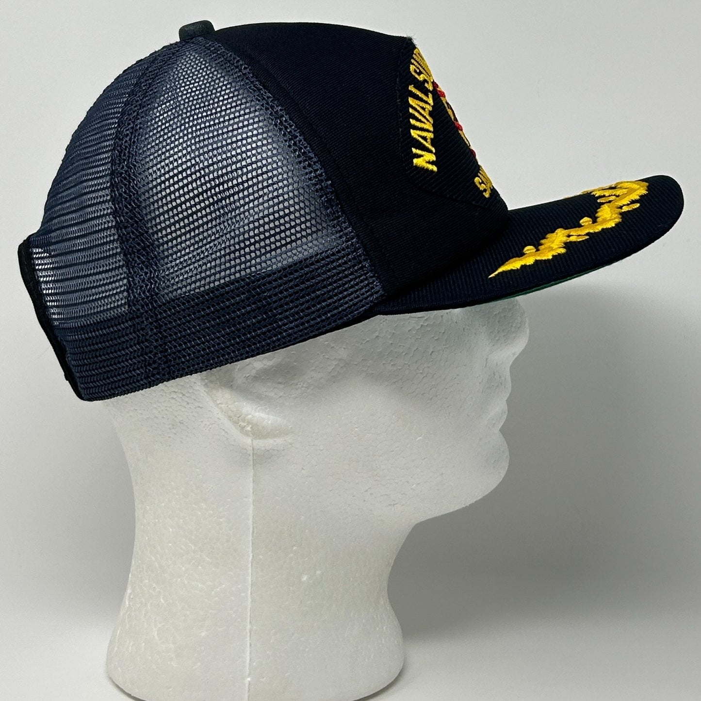 Vintage 80s Naval Supply Center San Diego Trucker Hat Cap US Navy Snapback Blue
