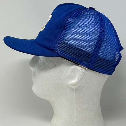 Vintage 80s Kansas City KC Royals Trucker Hat Baseball Cap Mesh Snapback Blue