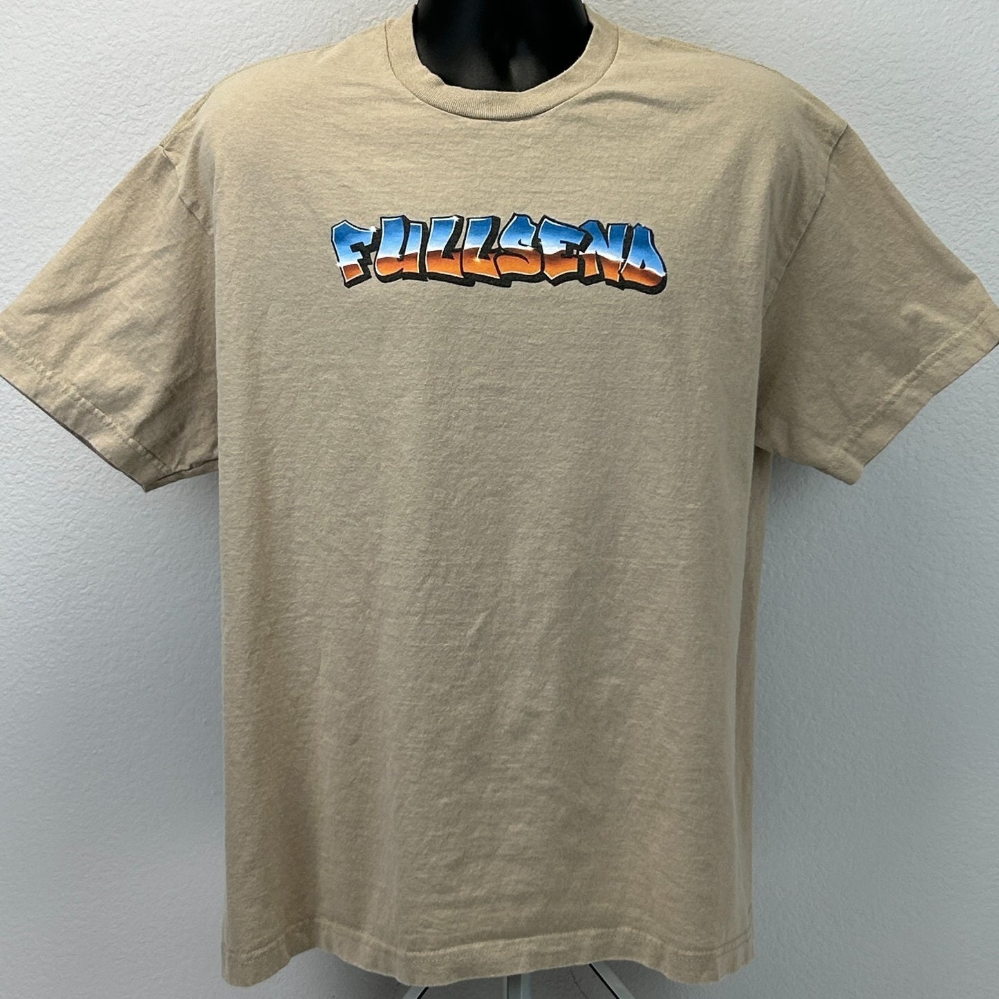 Full Send Graffiti T Shirt Nelk Boys Spellout Streetwear Tee Beige XL X-Large