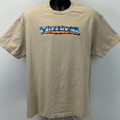 Full Send Graffiti T Shirt Nelk Boys Spellout Streetwear Tee Beige XL X-Large